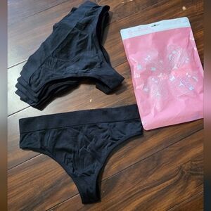 Everyday Comfort Women’s Black Cotton Thongi Panties - Pack
